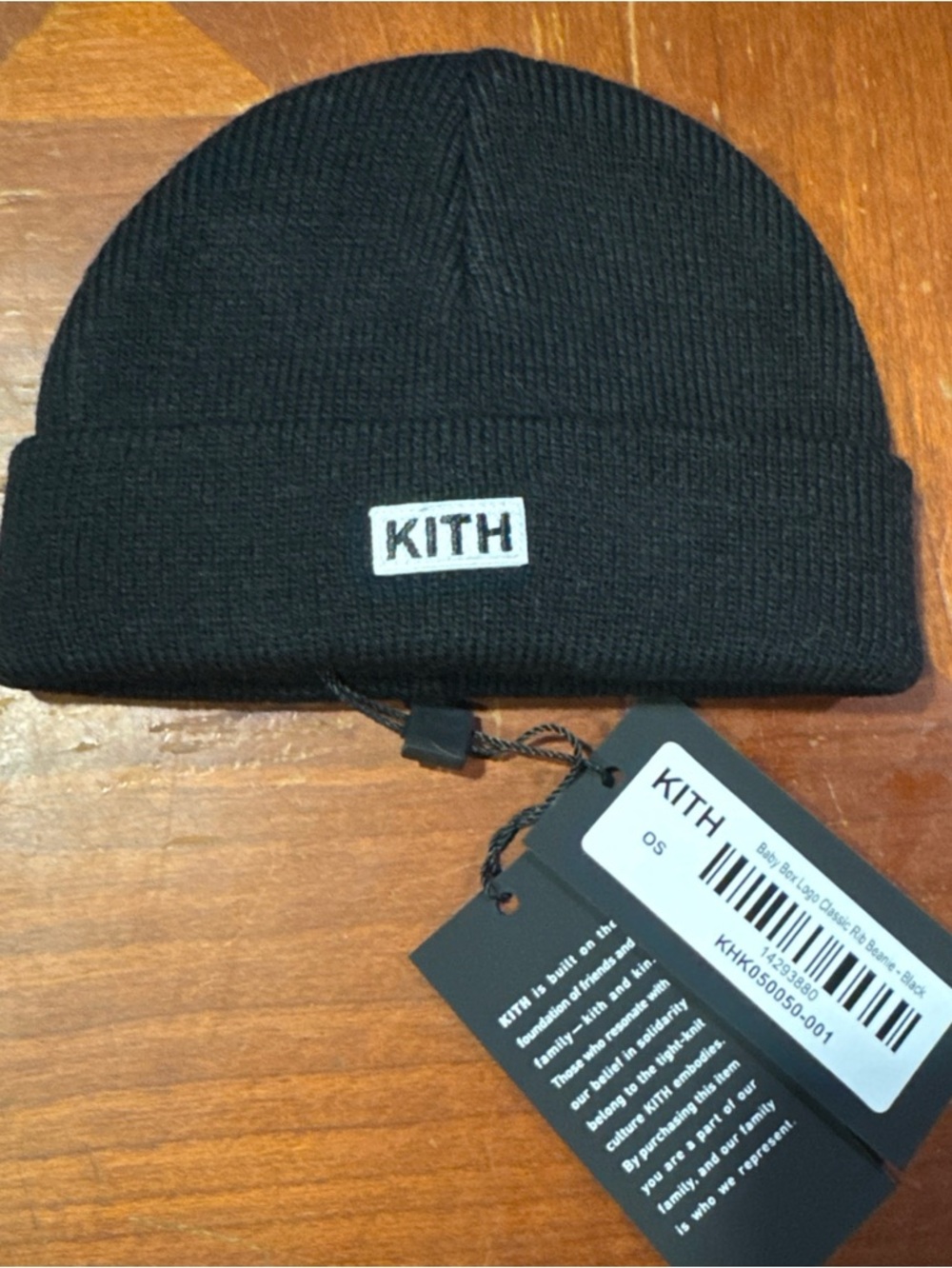 KITH Classic Rib Beanie Black OS Baby Box Logo New With Tags